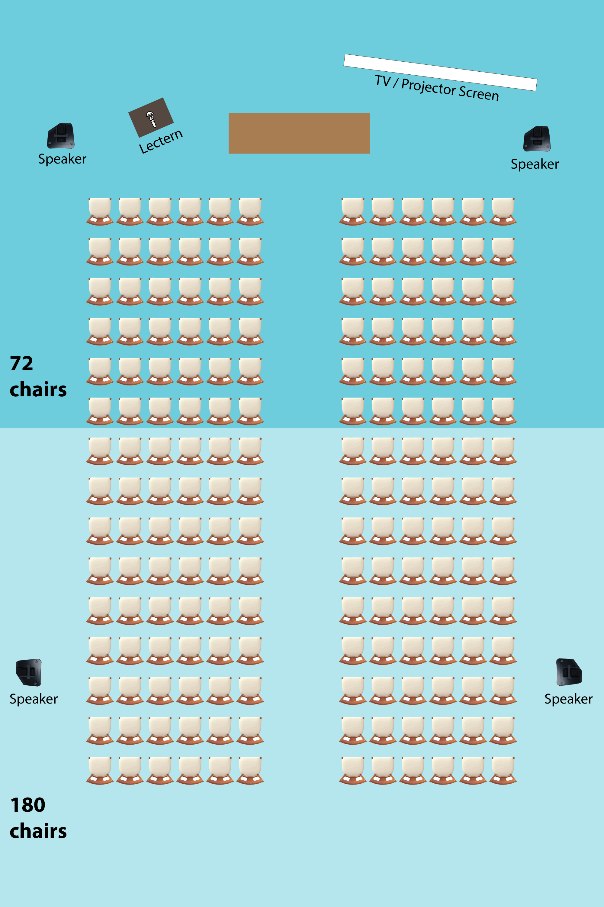 Average size room seats 180 guests Image